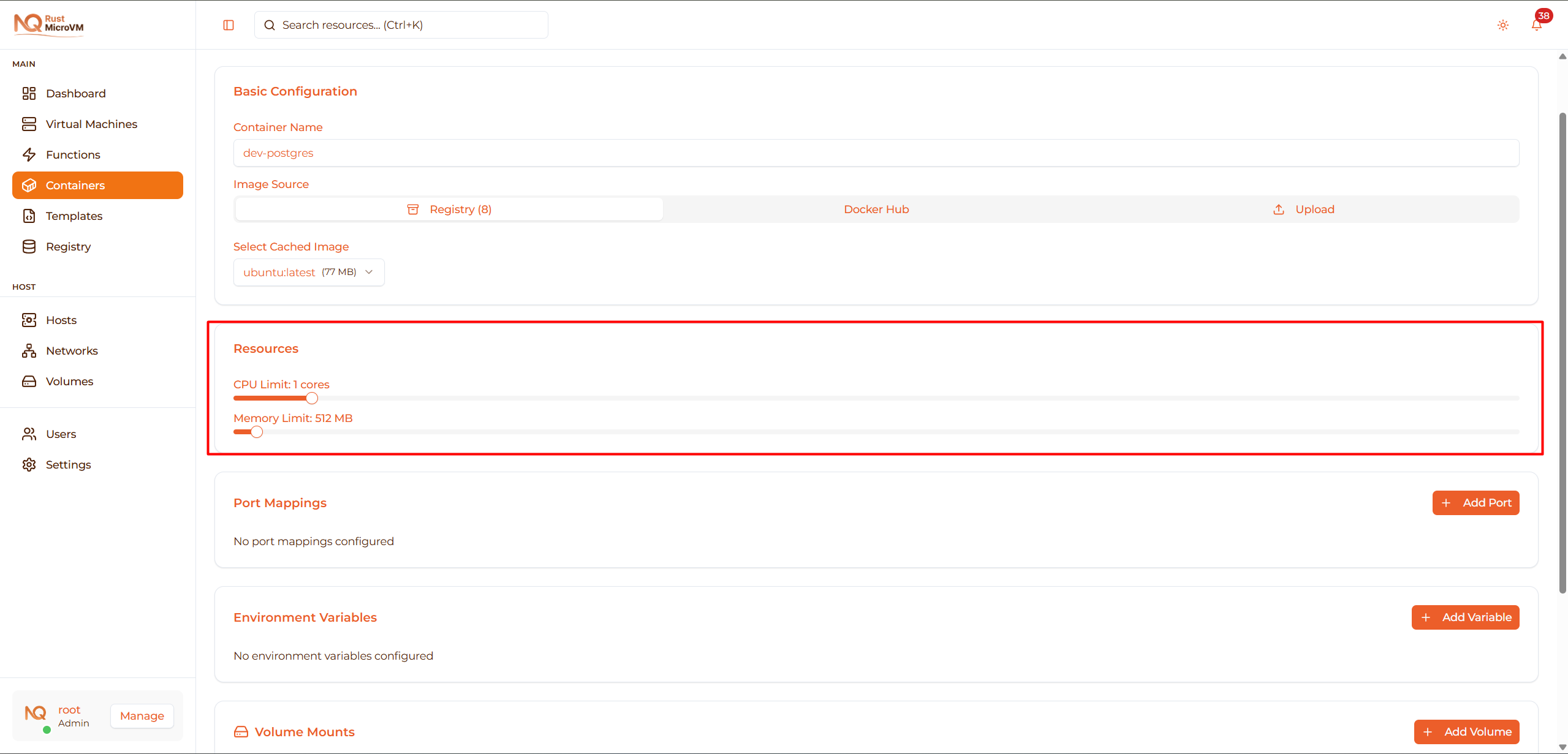 Image: Resource sliders