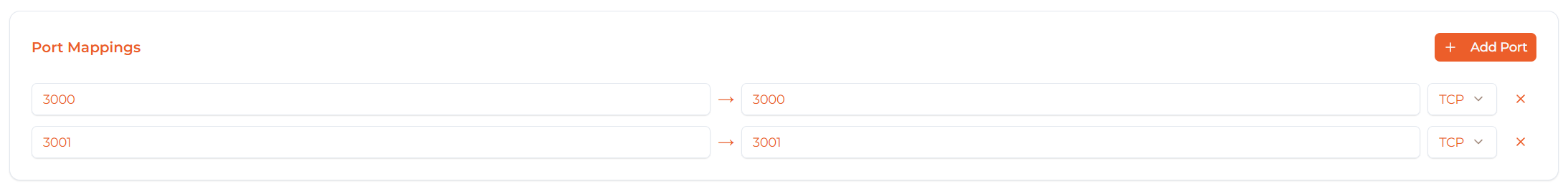Image: Multiple port mappings