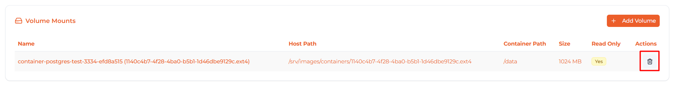 Image: Remove volume button