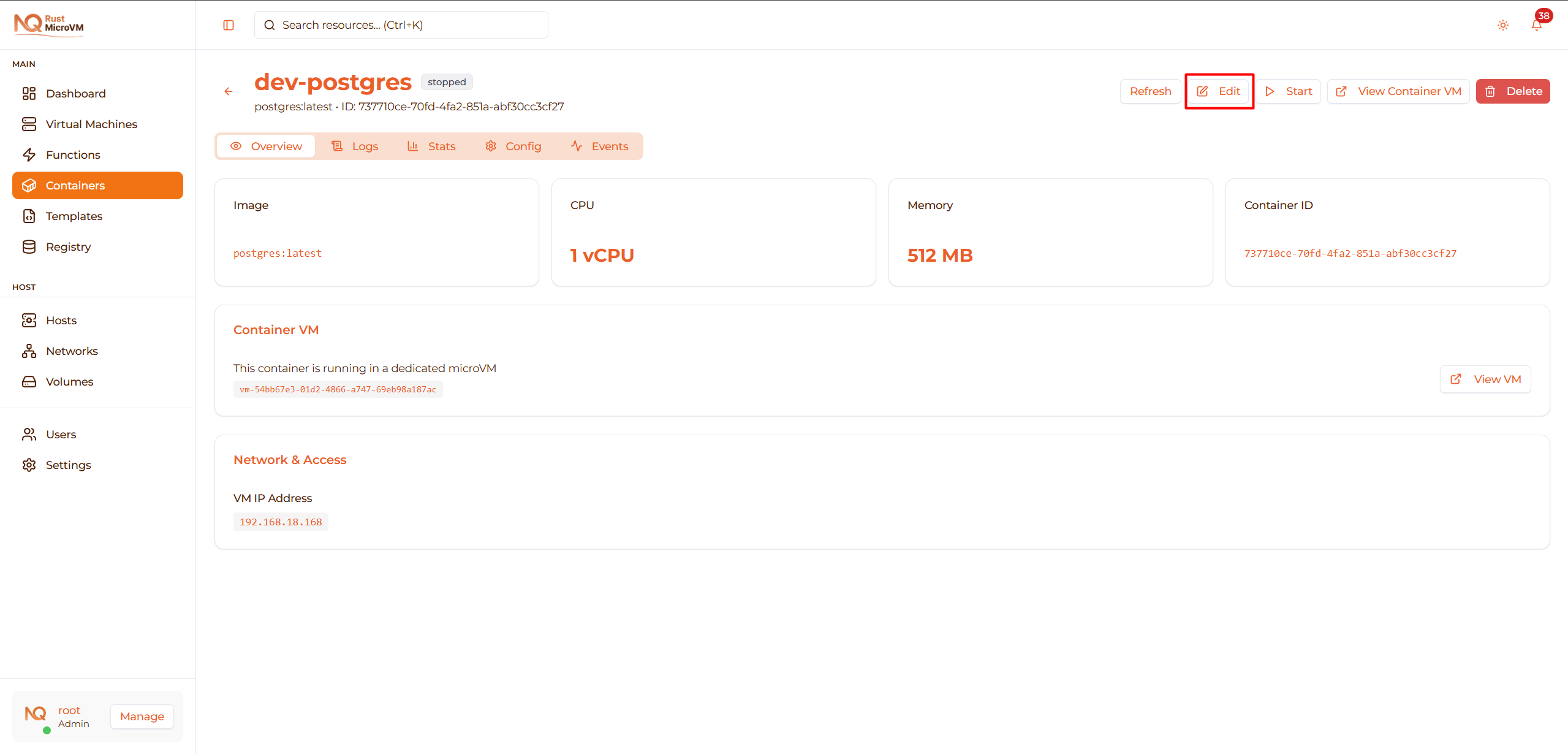 Image: Edit button enabled when stopped