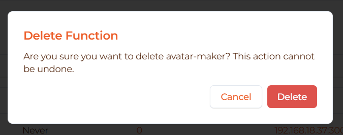 Image: Delete confirmation dialog