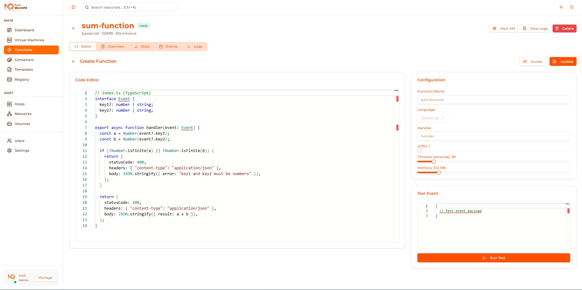 Image: Function code tab