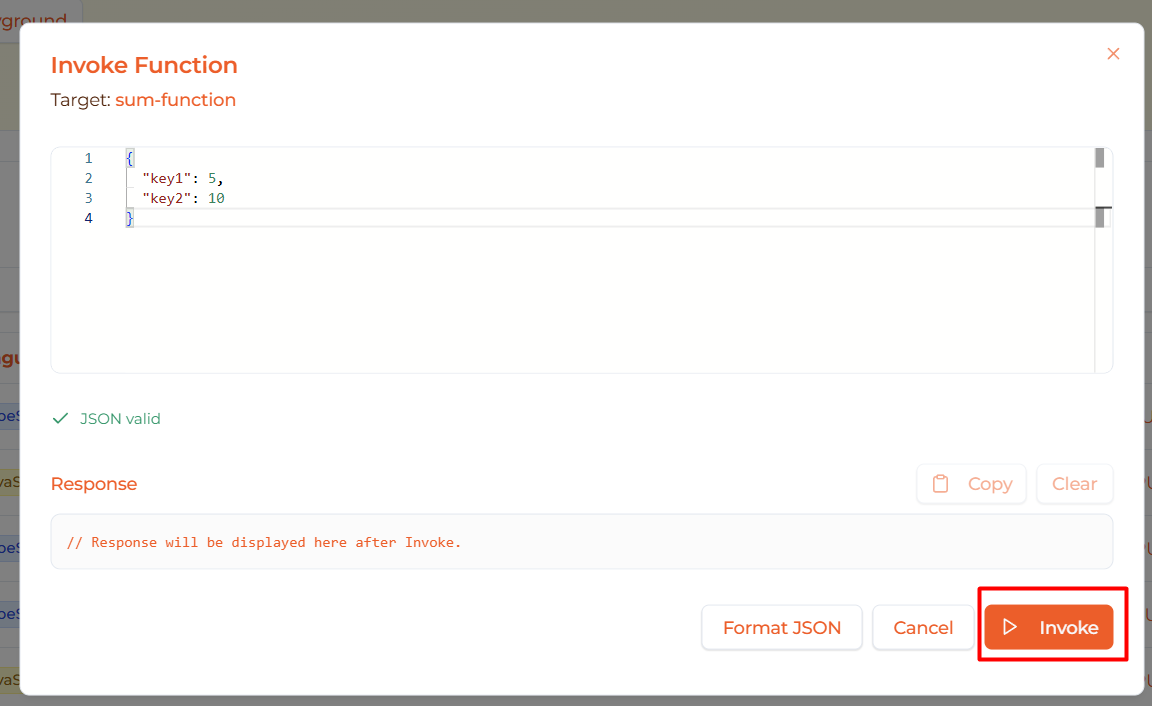 Image: Invoke button in dialog