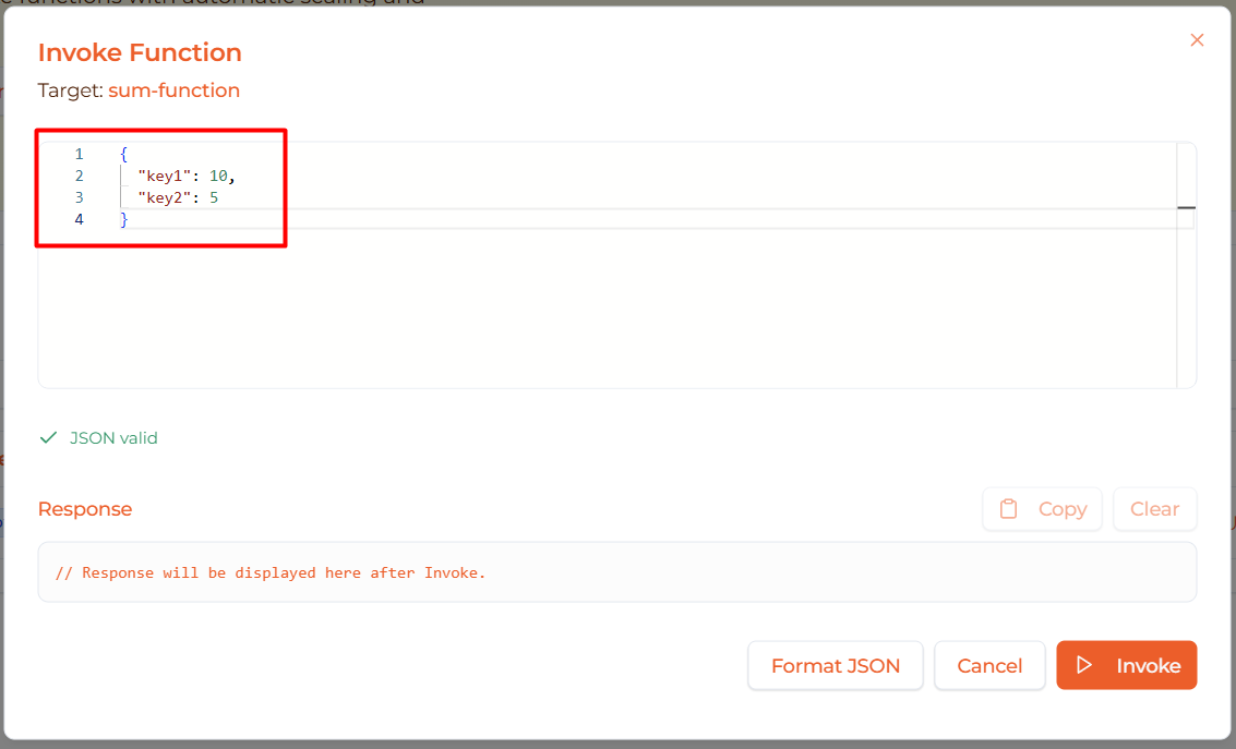 Image: Invoke dialog with payload