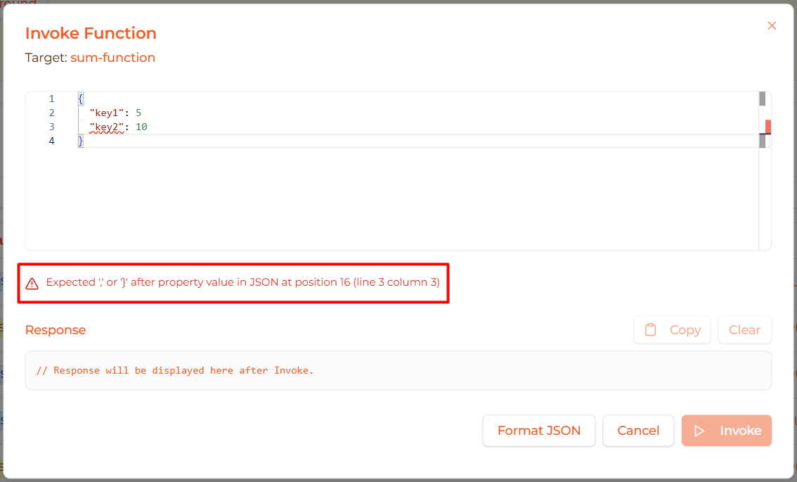 Image: JSON invalid error