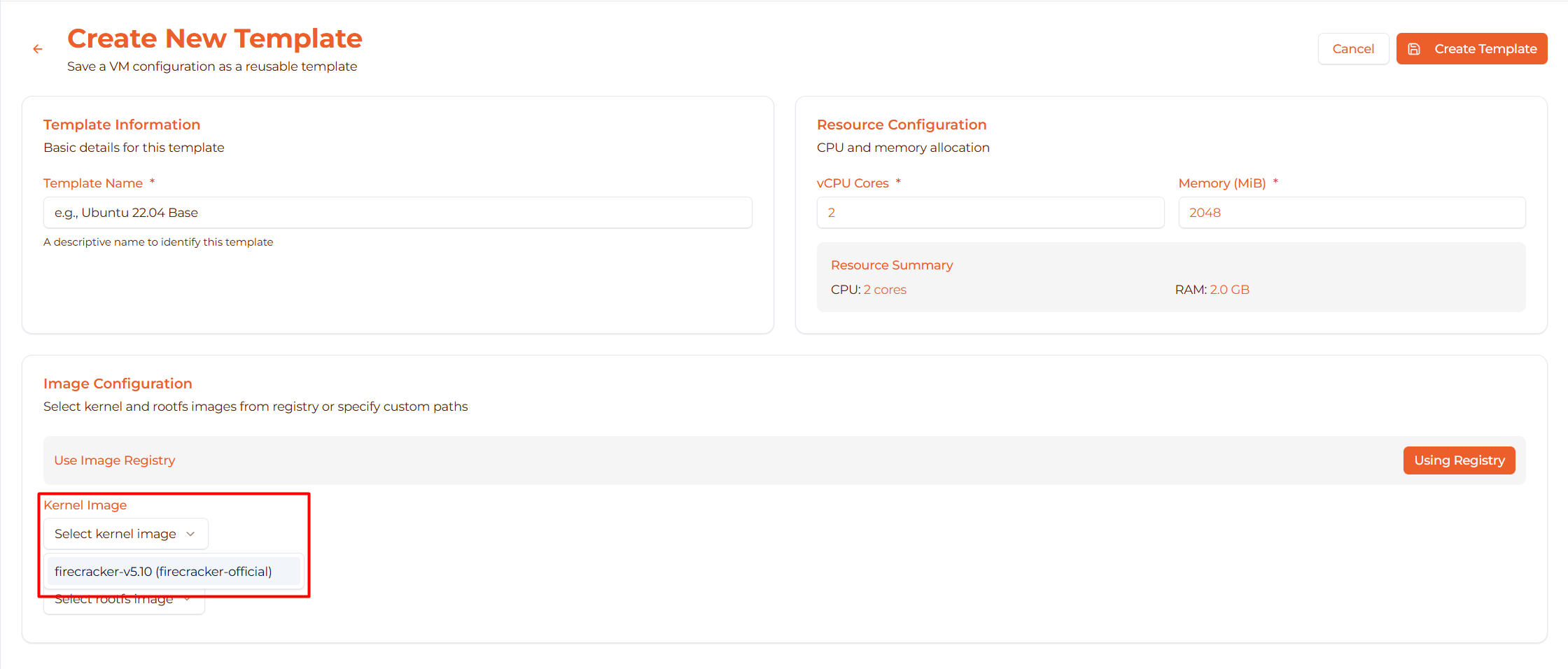 Image: Kernel path field