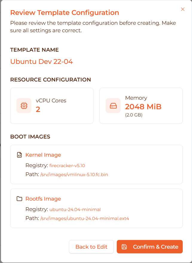 Image: Template configuration review
