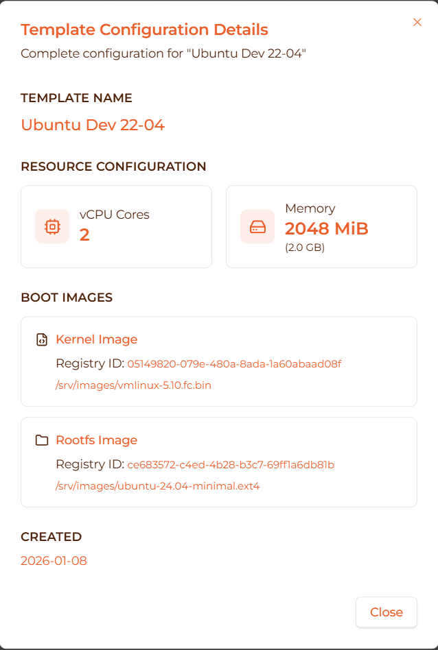 Image: Configuration summary