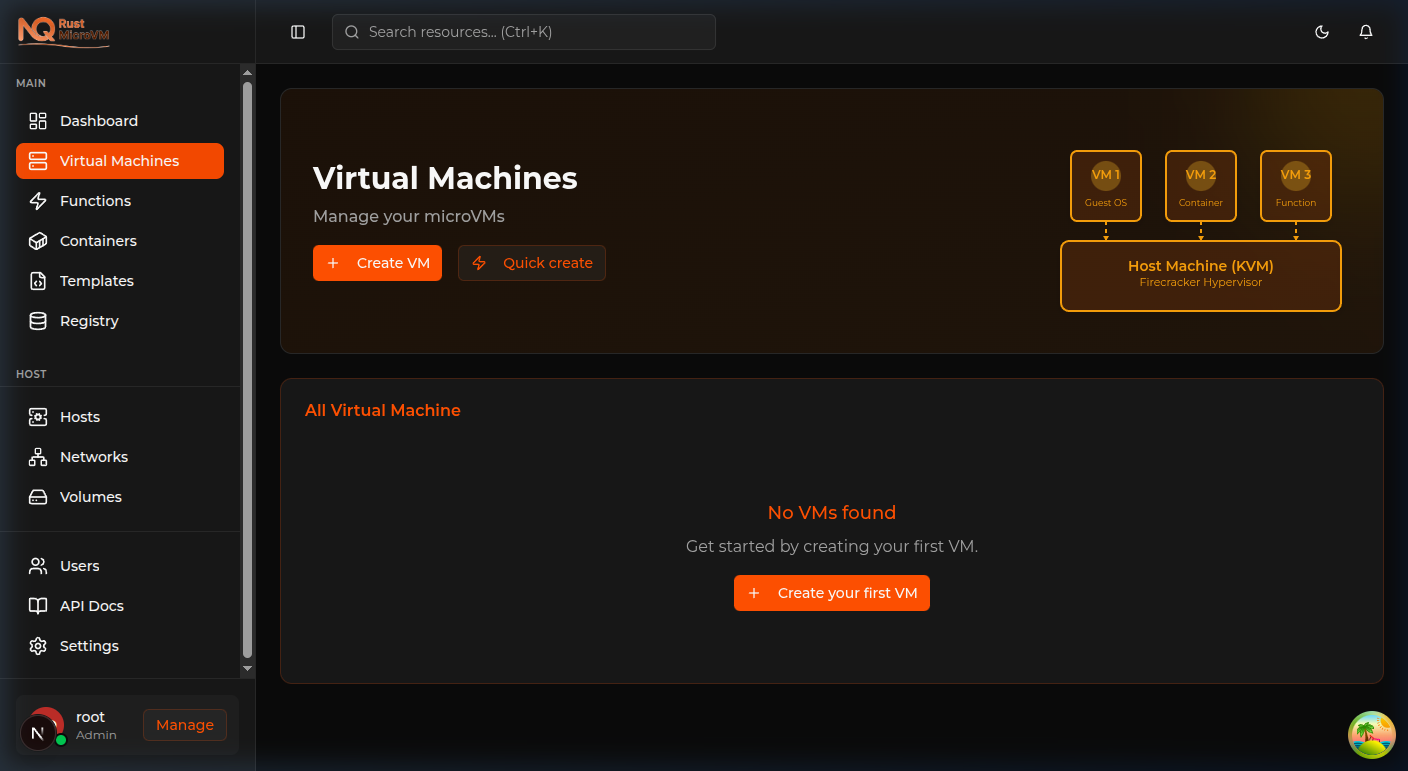 Image: VMs List Page