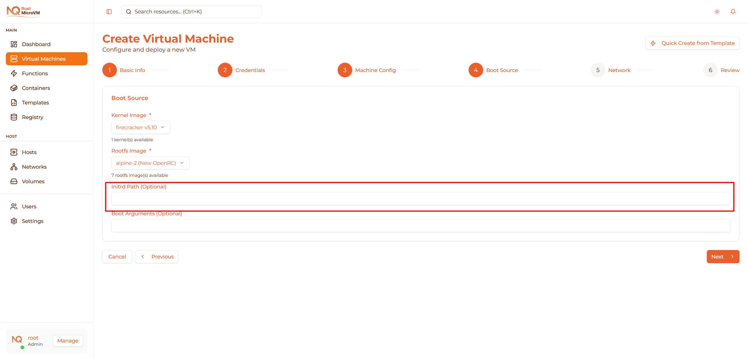 Image: Initrd path input field