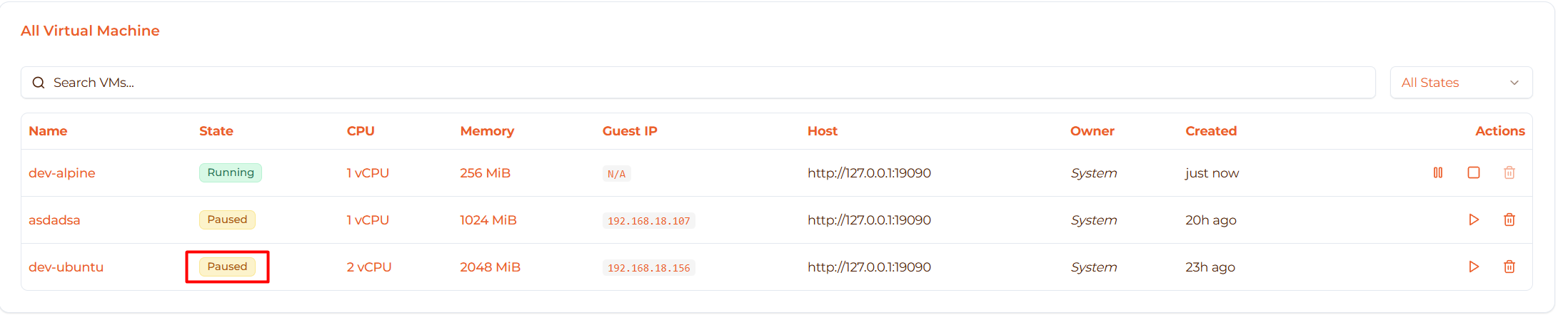 Image: VM in paused state