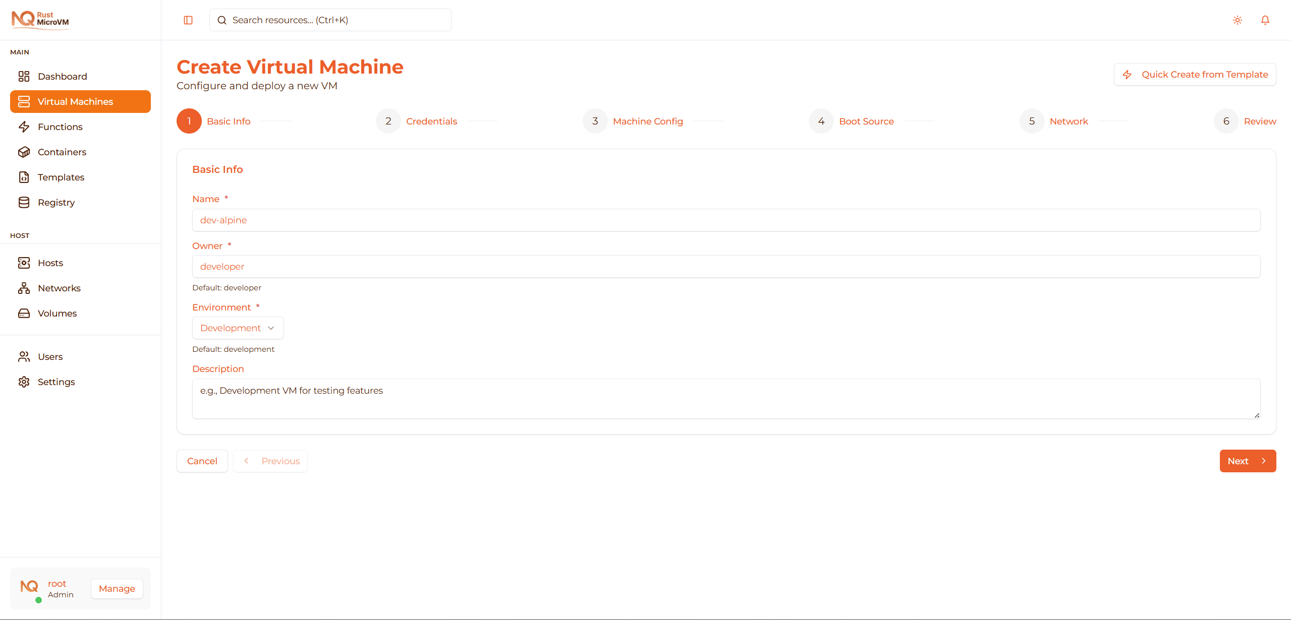 Image: Screenshot of Basic Info step