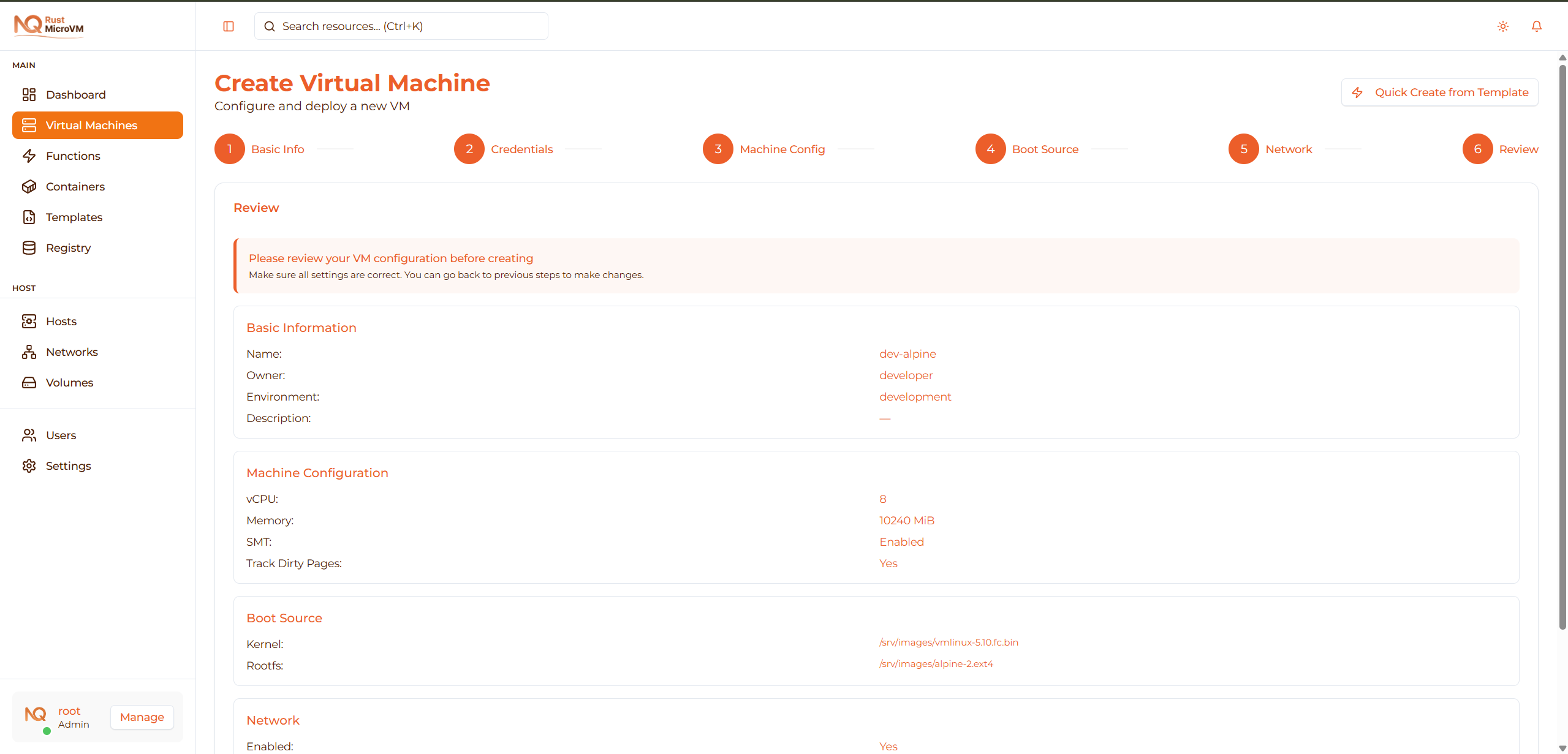 Image: Screenshot of Review step